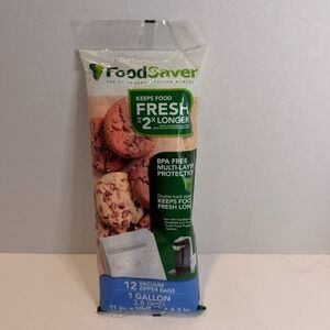 FoodSaver 1-Gallon Vacuum Zipper Bags, 12 Count